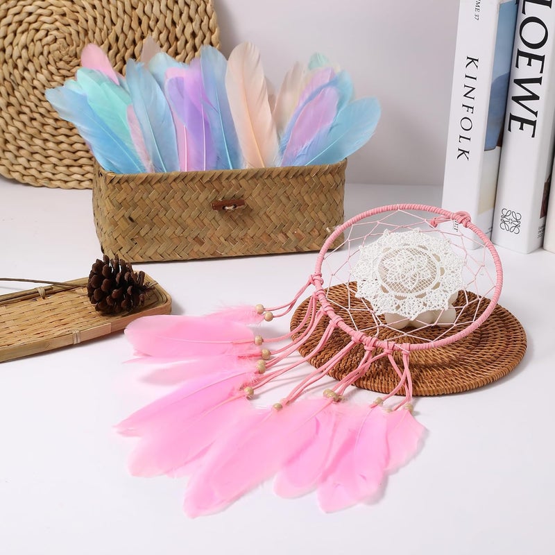 Holmgren Big Macaroon Goose Feathers - 200pcs 5-7inch Natural Goose Feather Bulk for DIY Dream Catcher, Wedding Party Christmas Home Decoration (Macaroon) - Image 4